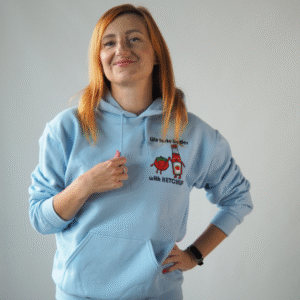 Bluza dresowa z kapturem z haftem ketchupu M - kangurkowa kieszeń Unisex