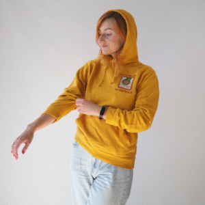 Bluza dresowa z kapturem z haftem awokado - kangurkowa kieszeń Unisex