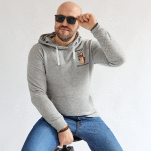 Bluza dresowa z kapturem z haftem bekona - kangurkowa kieszeń Unisex