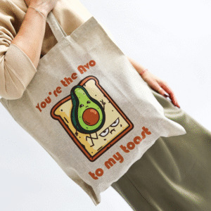 Torba zakupowa bawełniana z awokado - długi uchwyt, mieści A4